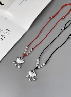 长命锁新款铃铛锁骨链平安如意锁气质ins项链女平安富贵吊坠铃铛
