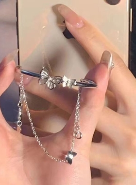双层蝴蝶结手链镯子女ins小众设计甜美手环高级感超仙个性镯子