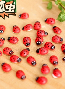 微景观节日装饰 七星瓢虫 甲壳虫迷你小摆件配饰花盆绿植多肉盆栽