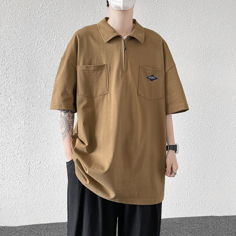 @港风纯棉日系翻领短袖T恤男士POLO衫DT23-P40,男装T恤,星座223（原229-2）
