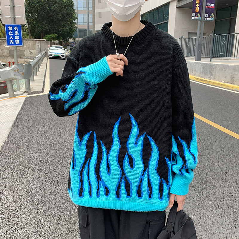 @港风圆领针织衫毛衣男春秋款宽松ins超火潮牌上衣21M23-P50,男装针织衫/毛衣,星座223（原229-2）