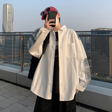 @港风2022腰果花拼接长袖衬衫男春秋潮流上衣CS106-P35，男装衬衫，星座223（原229-2）
