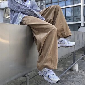 @港风 直筒宽松萝卜裤灯芯绒哈伦休闲裤阔腿裤 NZ220-P35图片