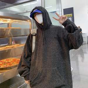 @港风 高领连帽卫衣高街加肥加大码毛衣 WY128-P50，3XL-5XLP55图片