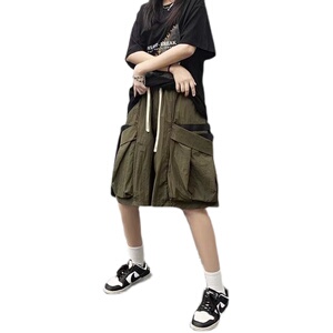@港风   夏季短裤男士多口袋工装五分裤潮牌ins DK045-P35图片