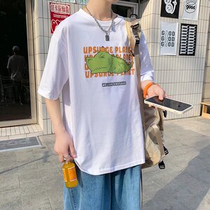 @港风 卡通印印短袖T恤男纯棉打底半袖DT18-P25图片