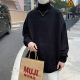 @港风高领纯色针织衫毛衣男大码M-8XL韩版百搭21M60-P35，男装针织衫/毛衣，星座223（原229-2）