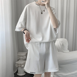 现货夏季短袖T恤短裤运动套装男大码刺绣TZ2226/P50，男装T恤，星座223（原229-2）