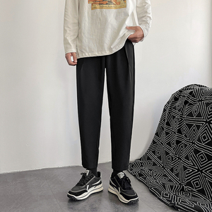 @港风  夏季九分裤冰丝西裤宽松潮男休闲裤  XK2107-P45图片