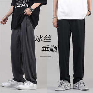 @港风  2025春夏新款坠感冰丝裤男休闲直筒裤潮牌XK2101-P40图片