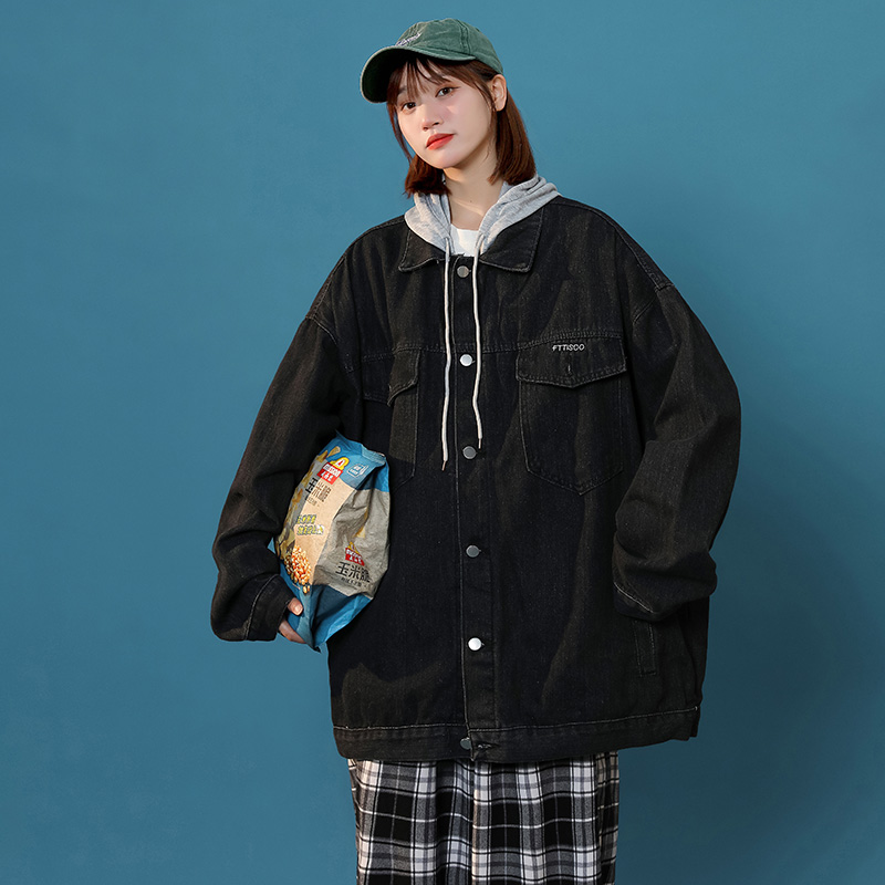 @中性风字母刺绣连帽牛仔衣外套男潮流春秋新款夹克JK311-P70，男装工装外套，星座223（原229-2）