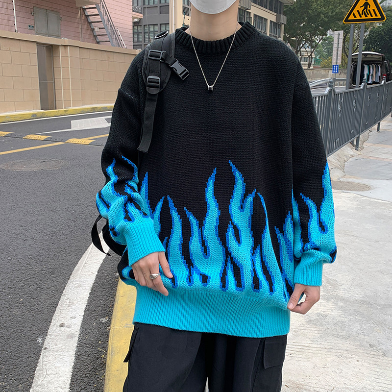 @港风圆领针织衫毛衣男春秋款宽松ins超火潮牌上衣21M23-P50,男装针织衫/毛衣,星座223（原229-2）