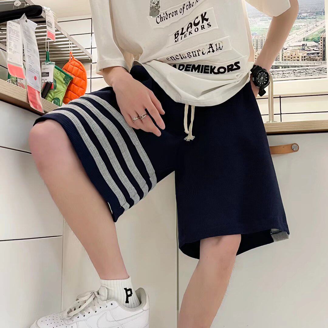 @港风  美式短裤男夏季薄款冰丝华夫格运动裤子潮牌 DK068-P30图片