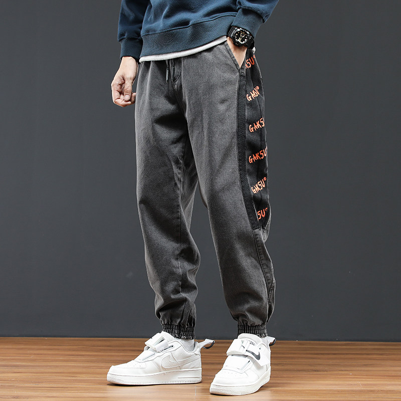 @日系大码 M-4XL 哈伦牛仔裤男潮牌束脚休闲长裤NZ191-P50图片