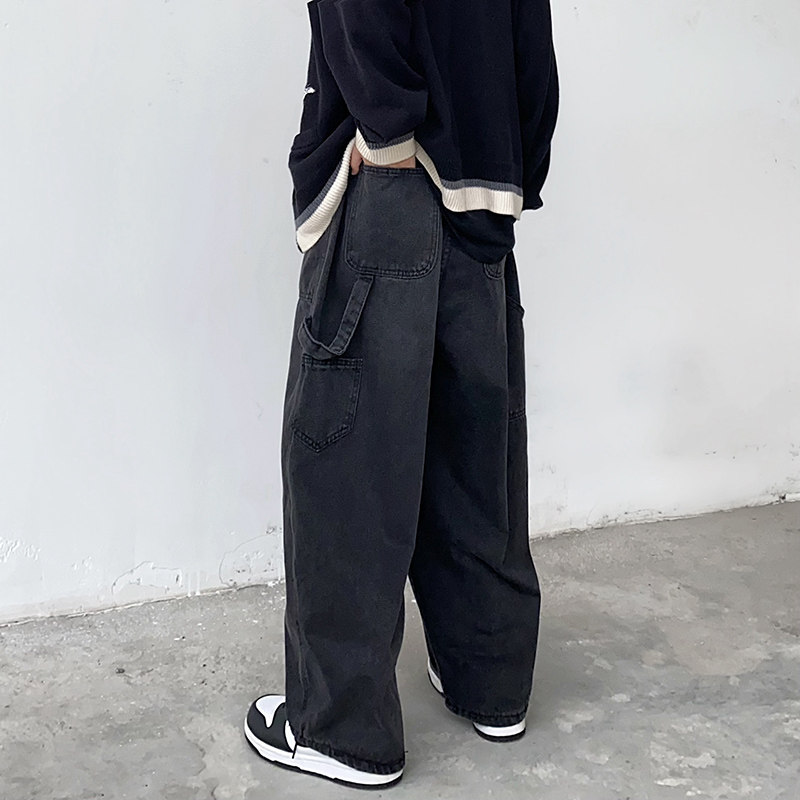 @港风2025新款男潮牌街头嘻哈阔腿裤加大码宽松牛仔裤NZ228-P55,男装牛仔裤,星座223（原229-2）
