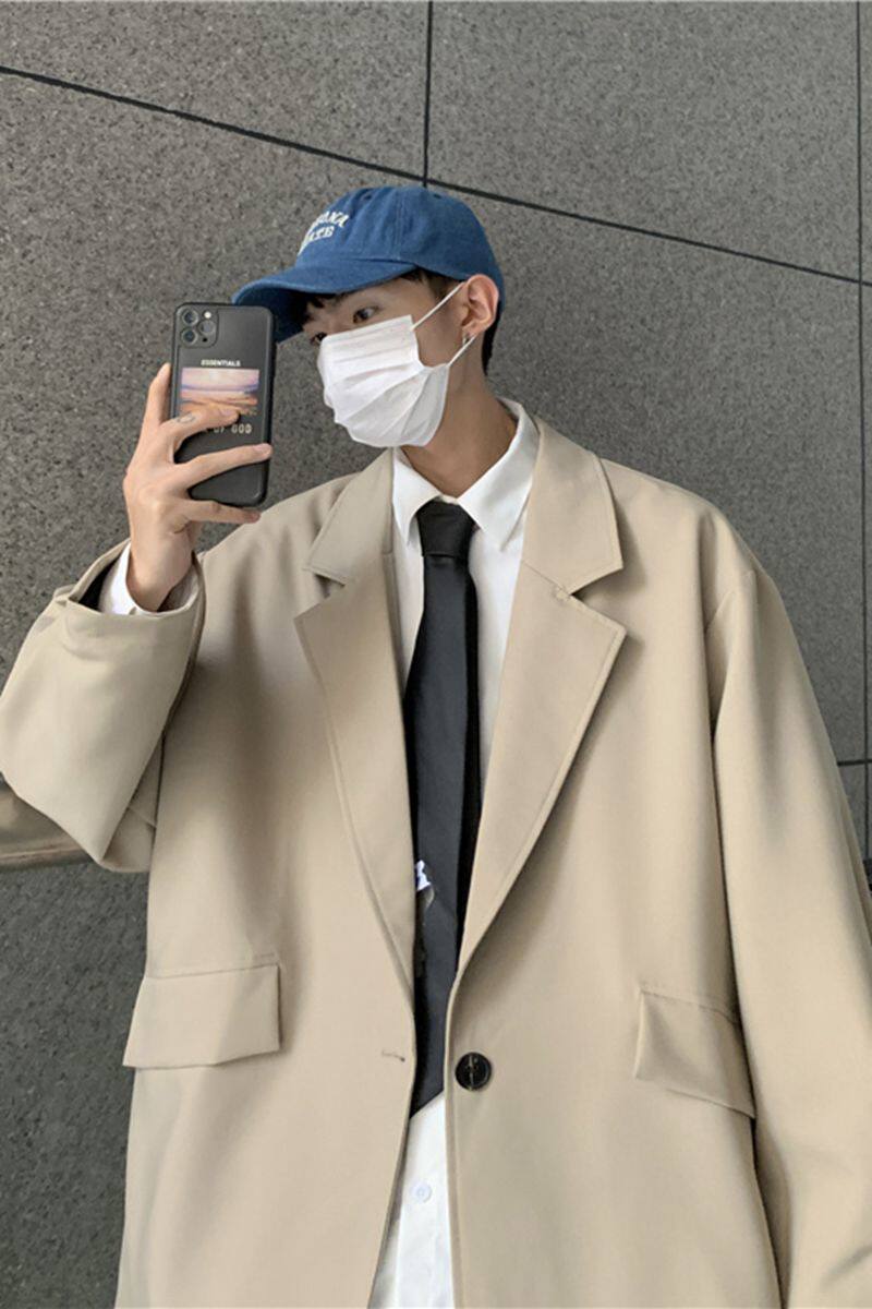 @港风潮流休闲西装男秋季新款西服宽松百搭外套XF6514-P55,男装西服套装,星座223（原229-2）