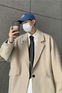 @港风 潮流休闲西装男秋季新款西服宽松百搭外套XF6514-P55图片