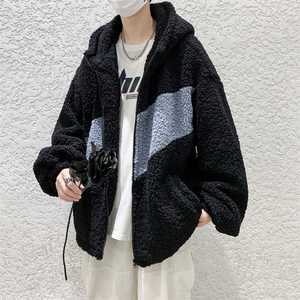 @港风 羊羔毛外套男韩版潮流秋冬薄款棉衣夹克MY9007-P55图片