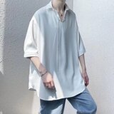 @港风夏季薄款短袖衬衫男潮宽松防晒衣CS118-P45，男装T恤，星座223（原229-2）