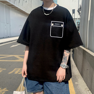 @港风 夏季新款短袖T恤男ins超火宽松半袖DT26-P40,65棉图片