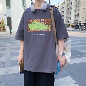 @港风 卡通印印短袖T恤男潮流纯棉打底半袖DT18-P25图片