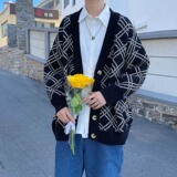 @港风毛衣男慵懒风春秋2025年新款宽松复古风开衫毛衣21M36-P45，男装针织衫/毛衣，星座223（原229-2）