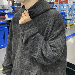 @港风 高街男连帽卫衣加大码半高领厚外套WY128 P50 3XL-5XLP55图片