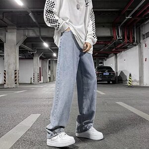 @港风 2022个性字母牛仔裤嘻哈ins潮高街潮流痞帅长裤 NZ241-P50图片