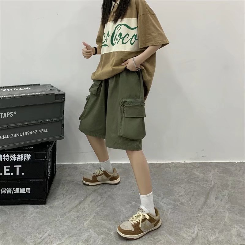 @港风短裤宽松五分裤男直筒港味显瘦中裤女潮insDK030-P50,男装牛仔裤,星座223（原229-2）