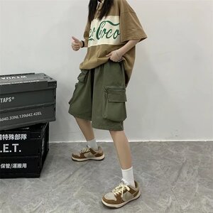 @港风   短裤宽松五分裤男直筒港味显瘦中裤女潮ins DK030-P50图片
