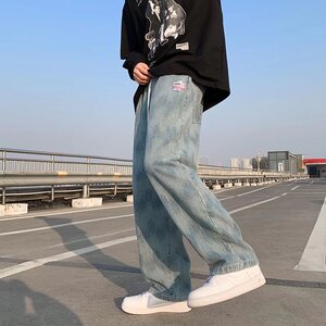 @港风 青少年直筒长裤宽松中腰牛仔裤拖地裤 NZ331-P40图片