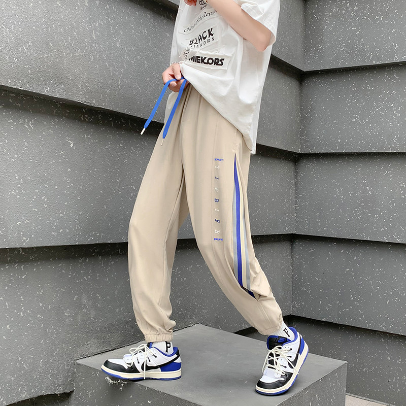 @港风条纹织带束脚裤男休闲百搭潮牌运动裤NZ258-P40,女装休闲裤,星座223（原229-2）