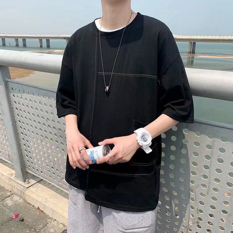 @港风不规则短袖T恤青少年男生夏季半袖体恤衫DT08-P28,男装T恤,星座223（原229-2）