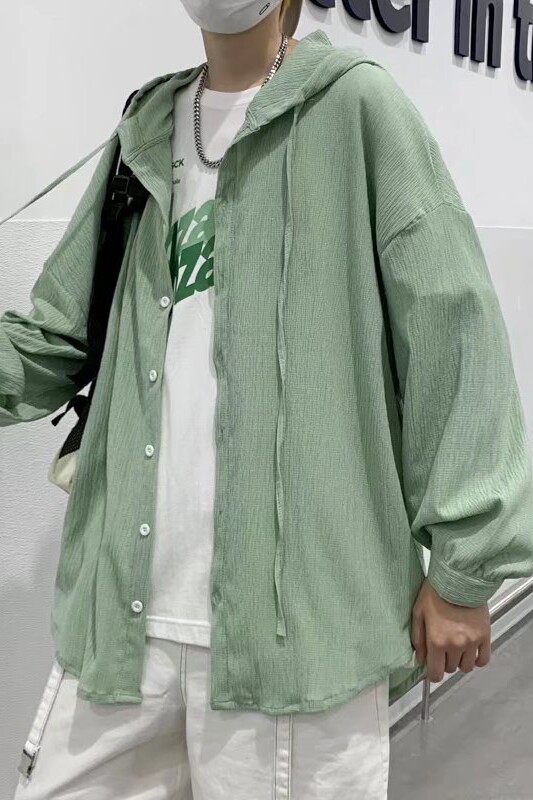 @港风夏季薄款透气防晒衣男宽松连帽开衫夹克潮流外套CS133-P40,男装防晒衣,星座223（原229-2）