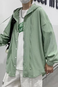 @港风 夏季薄款透气防晒衣男宽松连帽开衫夹克潮流外套 CS133-P40图片