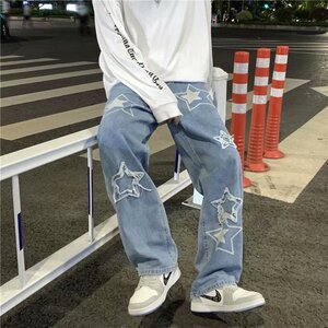 @港风  ins潮流直筒裤宽松拖地牛仔裤水洗立体长裤 NZ207-P48图片