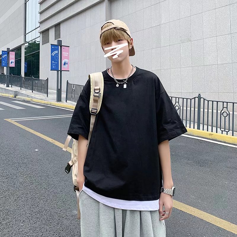 @港风男生夏季潮流薄款宽松百搭五分袖男纯棉短袖DT09-P28,男装T恤,星座223（原229-2）