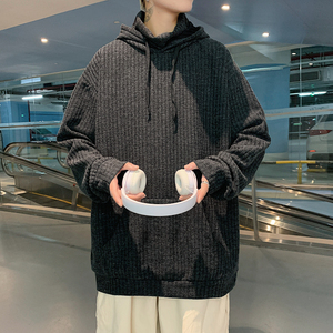 高街男连帽卫衣加大码半高领厚外套WY128 P50 3XL-5XLP55图片