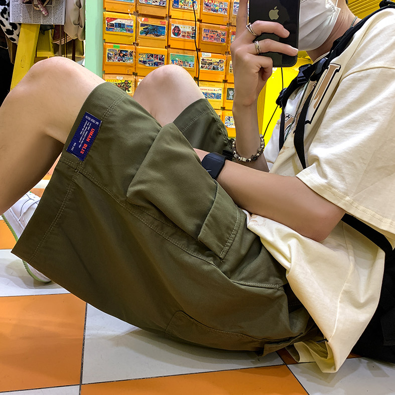 @港风纯工装短裤男大口袋宽松直筒五分裤夏季新款DK052-P40,男装休闲裤,星座223（原229-2）