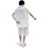 @港风无袖连帽短袖卫衣套装男夏季一套衣服TZ02-P45，男装T恤，星座223（原229-2）