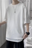 @港风冰丝五分袖圆领宽松短袖T恤男生垂感半袖DT13-P25，男装T恤，星座223（原229-2）