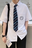 @港风学院风短袖衬衫男夏季新款jk衬衣班服送领带CS122-P35，男装T恤，星座223（原229-2）