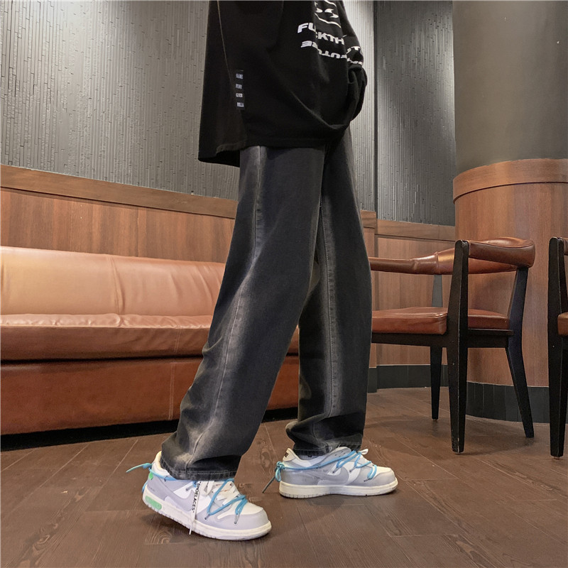 @港风2025新款慵懒风牛仔裤男宽松直筒新款渐变长裤NZ174-P45,男装牛仔裤,星座223（原229-2）