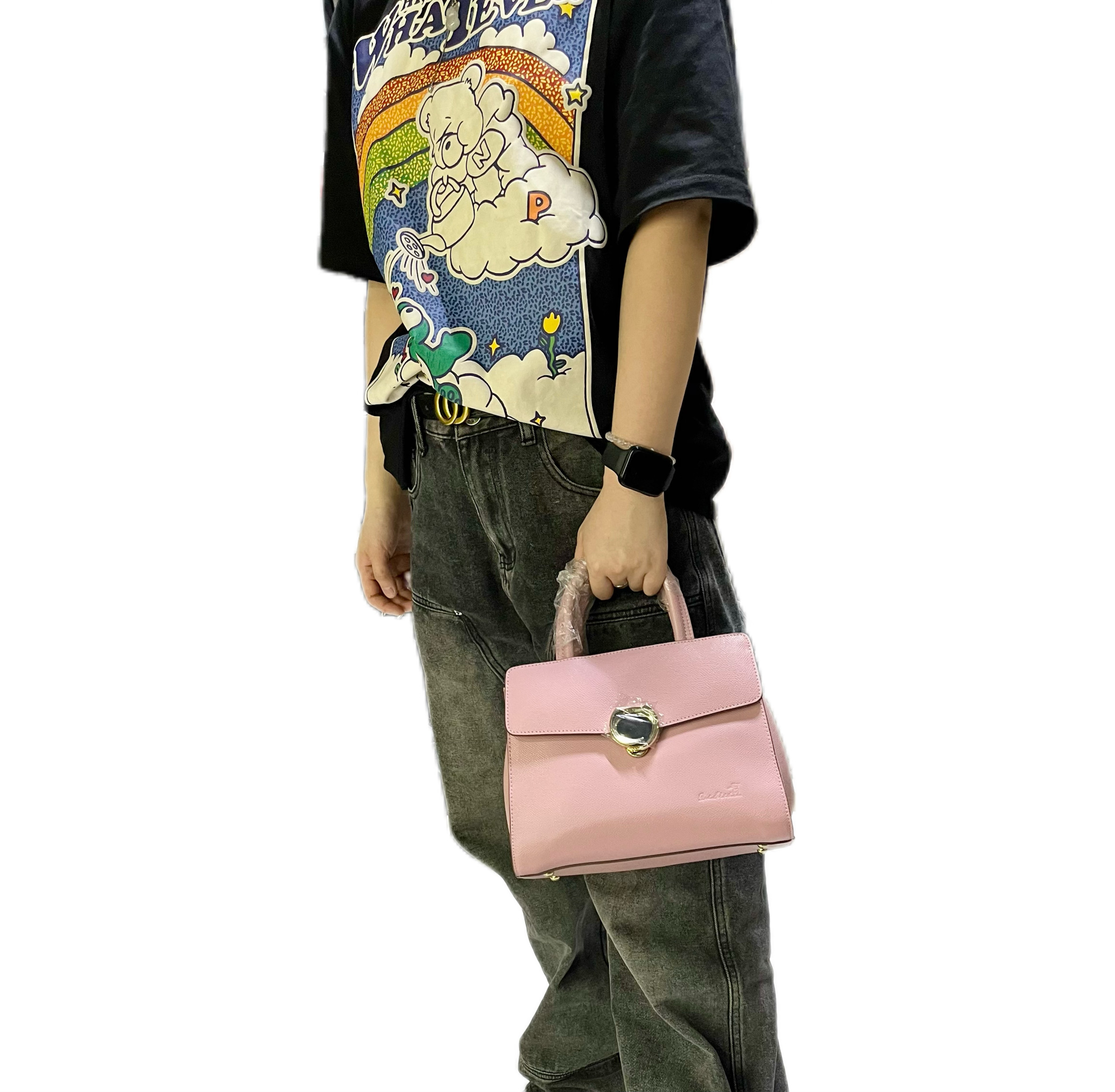 品牌2026新款时尚细纹小方包小众手提包高级感单肩斜挎包女包潮简