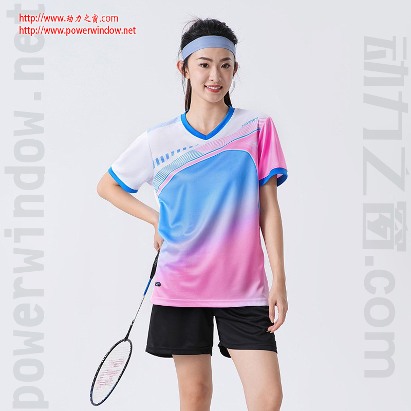 动力之窗个性时尚速干球衣青少年羽毛球服男女乒乓球短袖运动套装