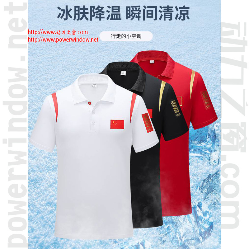 动力之窗速干透气中国队t恤运动短袖polo衫工作服定制团体服队服