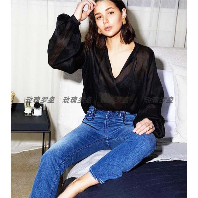 韩minibrand新款 正蓝色简约基本款百搭有型贴身小直筒牛仔裤