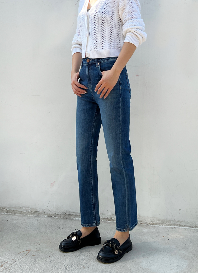 修身显瘦撞色九分铅笔裤小脚裤