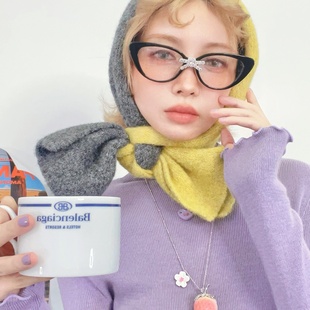 「2色」 紫色内搭打底衫 milktina定制 抱抱自己木耳边半高领冬季