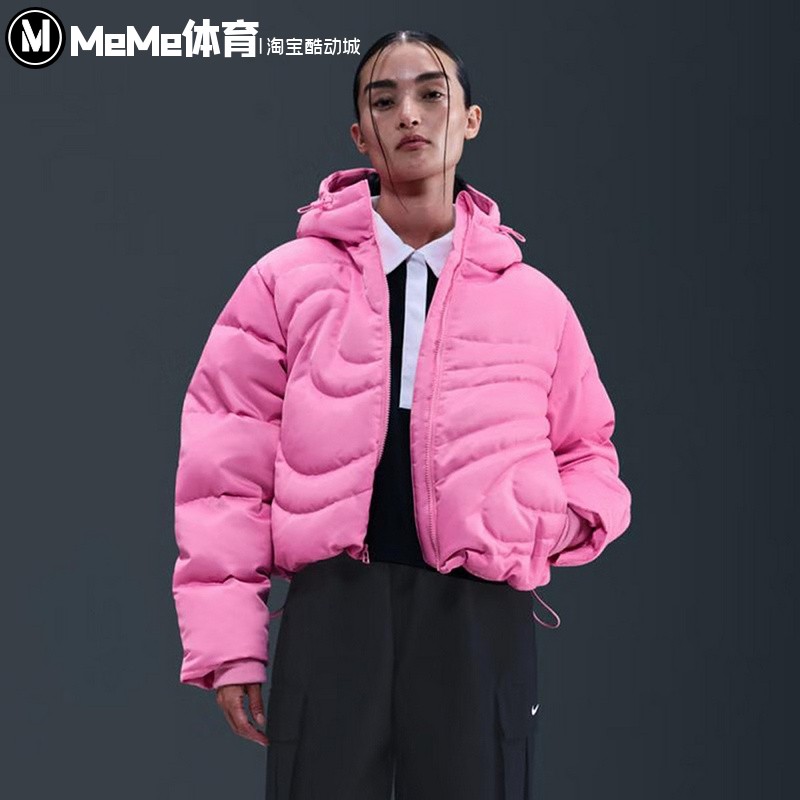 耐克女子2025冬季新品时尚简约保暖舒适羽绒服连帽外套IB2006-606
